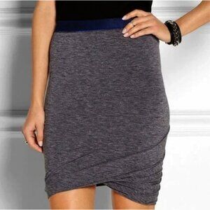 T Alexander Wang Jersey Knit Twist Front Bandage Bubble Skirt Gray Size S